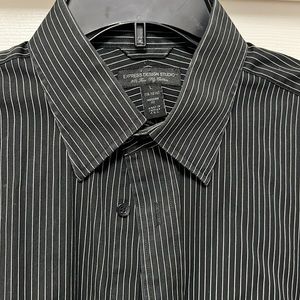 Black pinstriped dress shirt by Express large